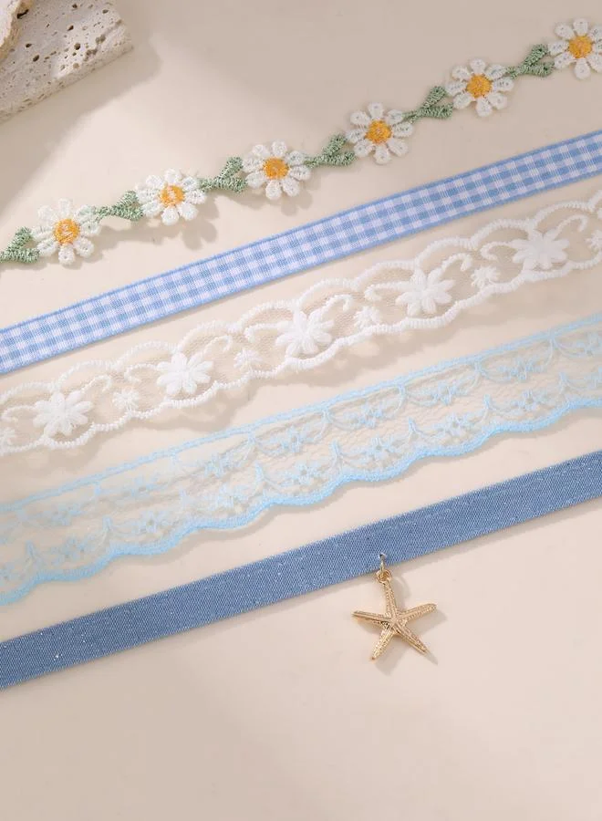 تايك تو طقم 5 قطع عقود شوكر دانتيل